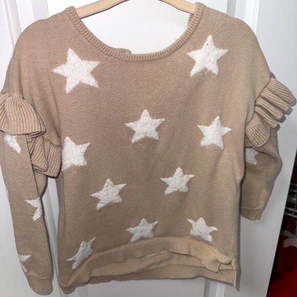 Whitalatin Girls Star Print Ruffle Sleeve Sweater – Size 2T - Picture 1 of 5